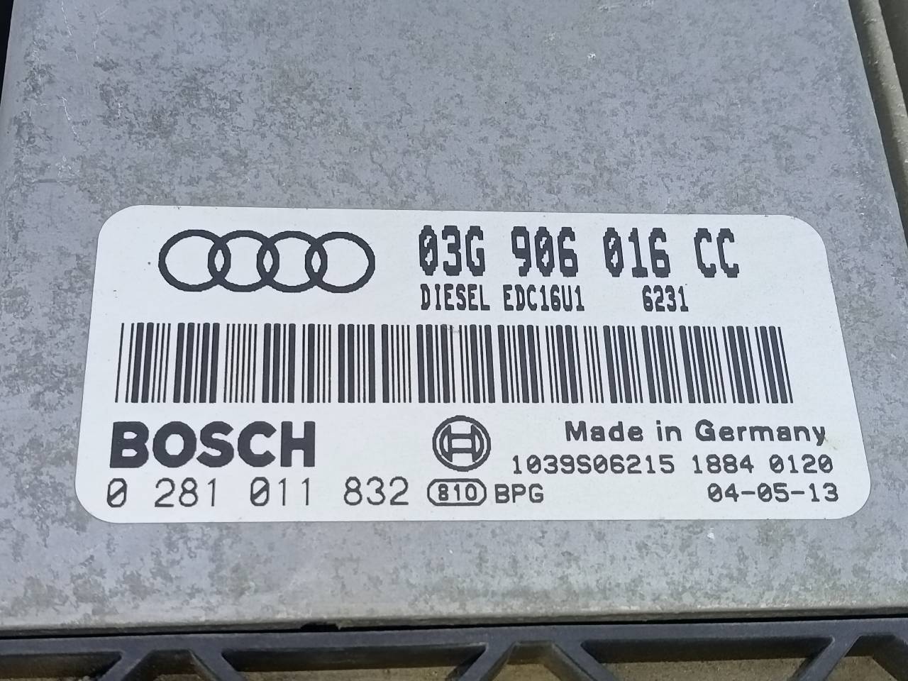 AUDI A2 8Z (1999-2005) Motorkontrolenhed ECU 03G906016CC,0281011832,E2-A1-13-3 21820855