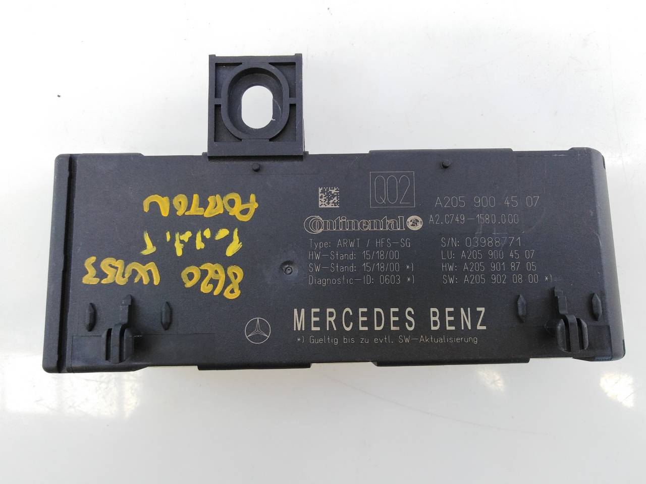 MERCEDES-BENZ GLC Coupe C253 (2016-2019) Kiti valdymo blokai A2059004507, A2059018705, E3-A1-11-7 24022817