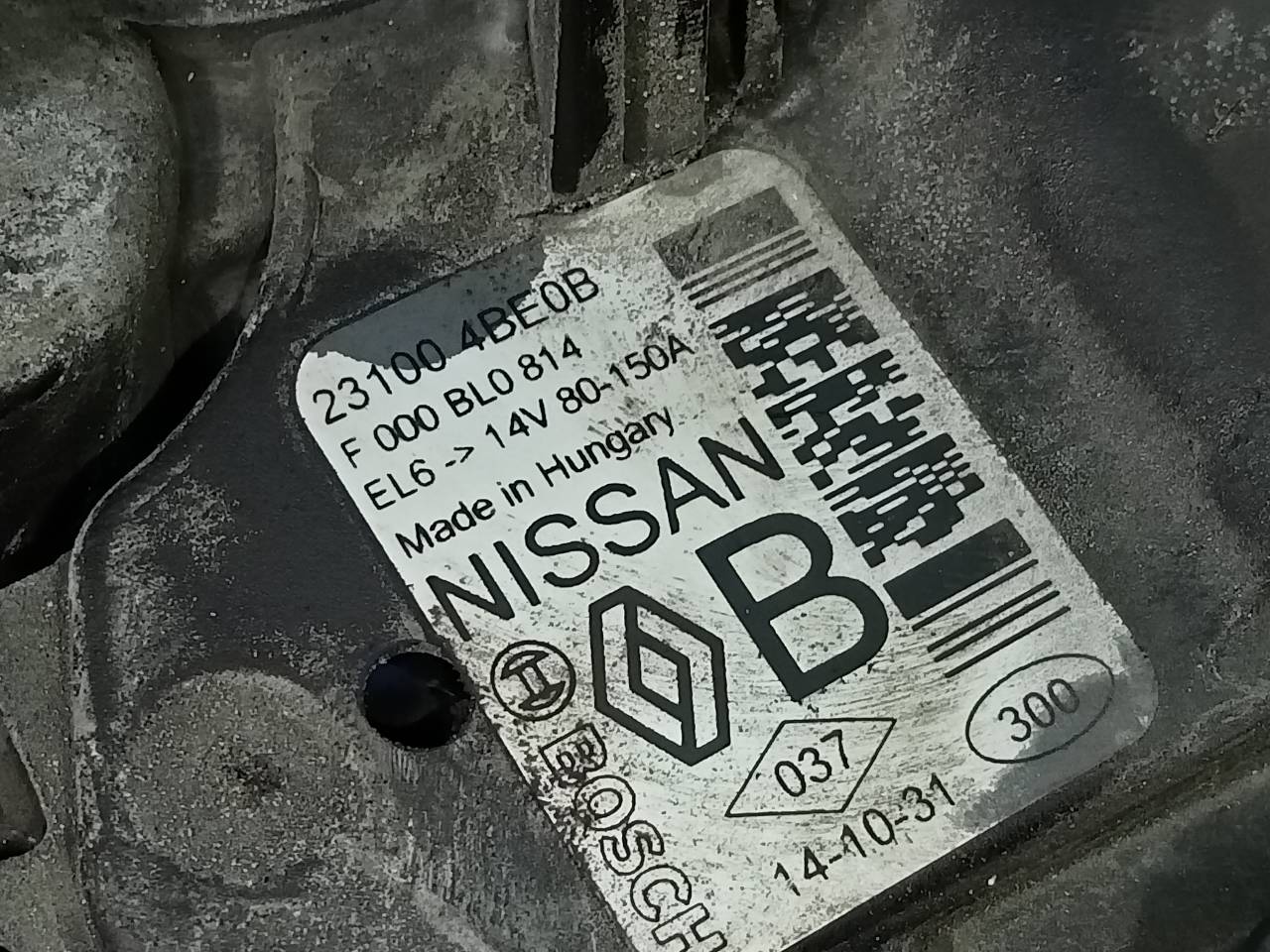 NISSAN Pulsar C13 (2014-2018) Generatorius 231004BE0B, P3-A4-2-5 21801283