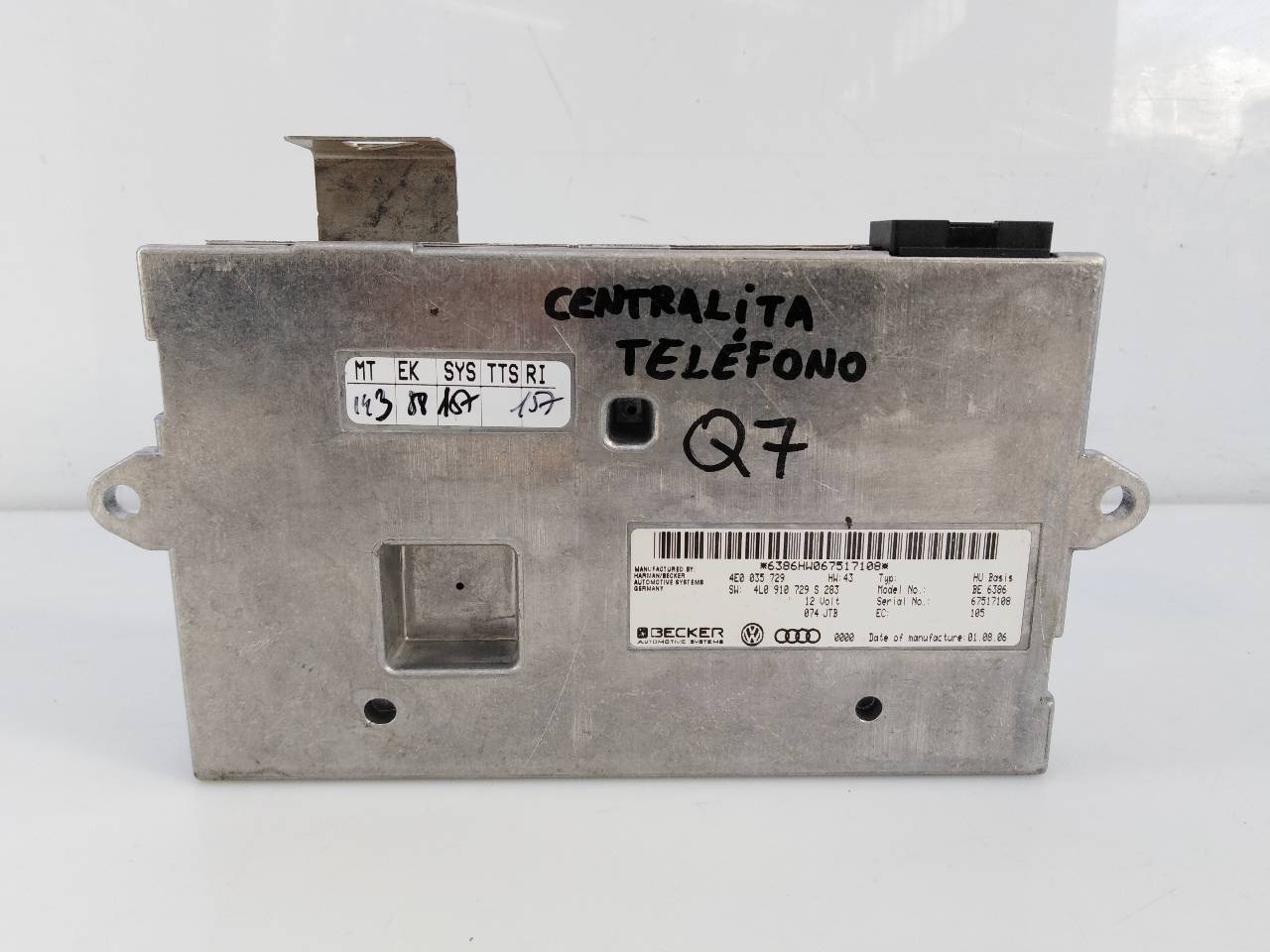 AUDI Q7 4L (2005-2015) Other Control Units 4E0035729, 4L0910729, E2-A1-10-7 21802118