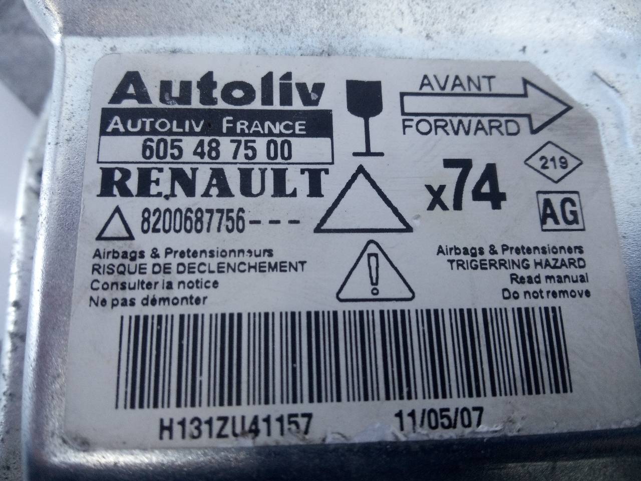 RENAULT Laguna 2 generation (2001-2007) Unitate de control SRS 216191036A, E2-A1-35-1 18758823