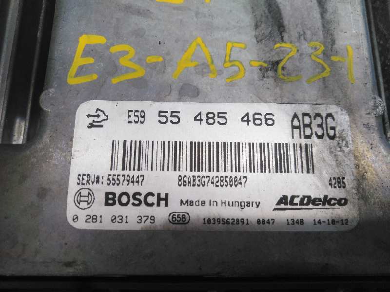 OPEL Zafira C (2012-2016) Engine Control Unit ECU 22878965,E5955485466,E3-A5-23-1 18596792