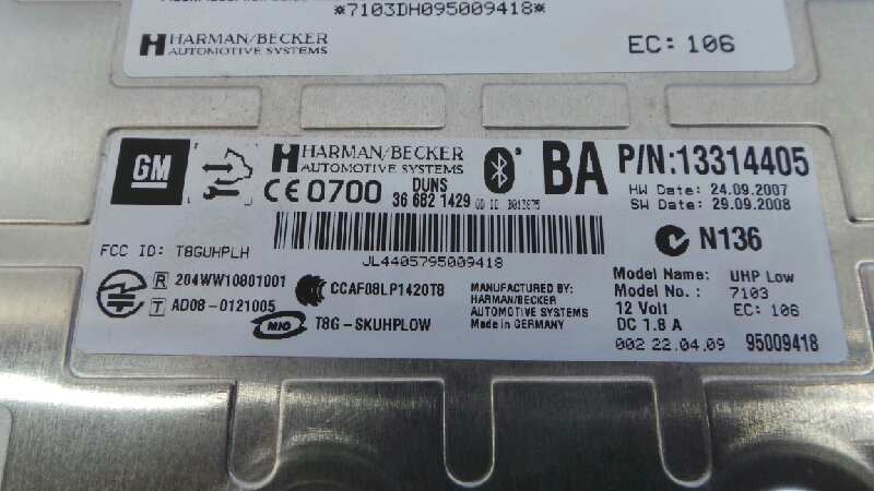 OPEL Insignia A (2008-2016) Other Control Units 13314405,E3-A5-17-5 18418272