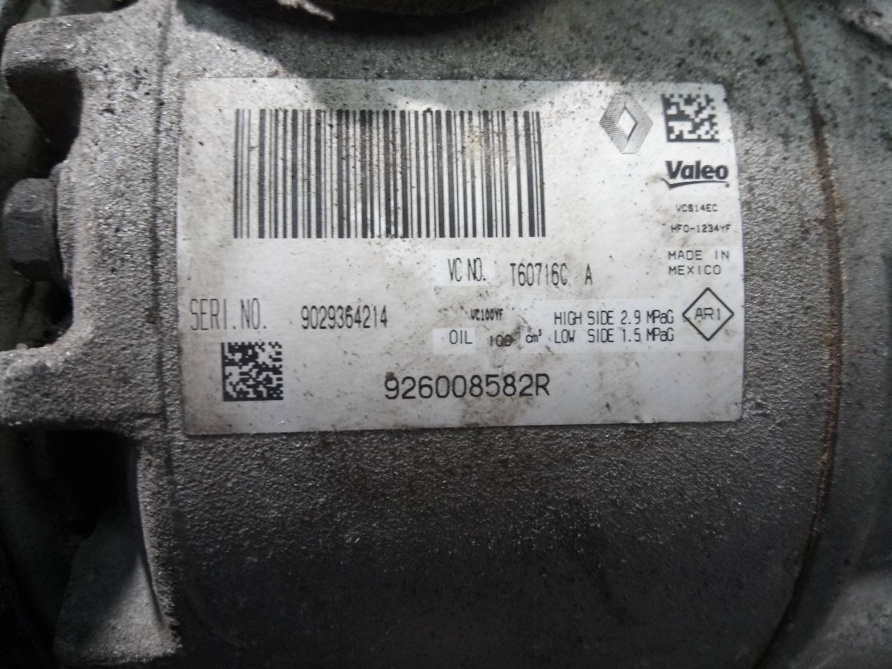 RENAULT Clio 4 generation (2012-2020) Hасос кондиционера 926008582R, P3-B2-19-1 23754687