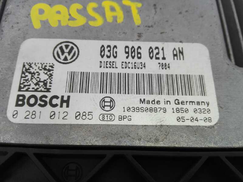 VOLKSWAGEN Passat B6 (2005-2010) Motora vadības bloks 0281012085, E2-A1-9-1 18421427