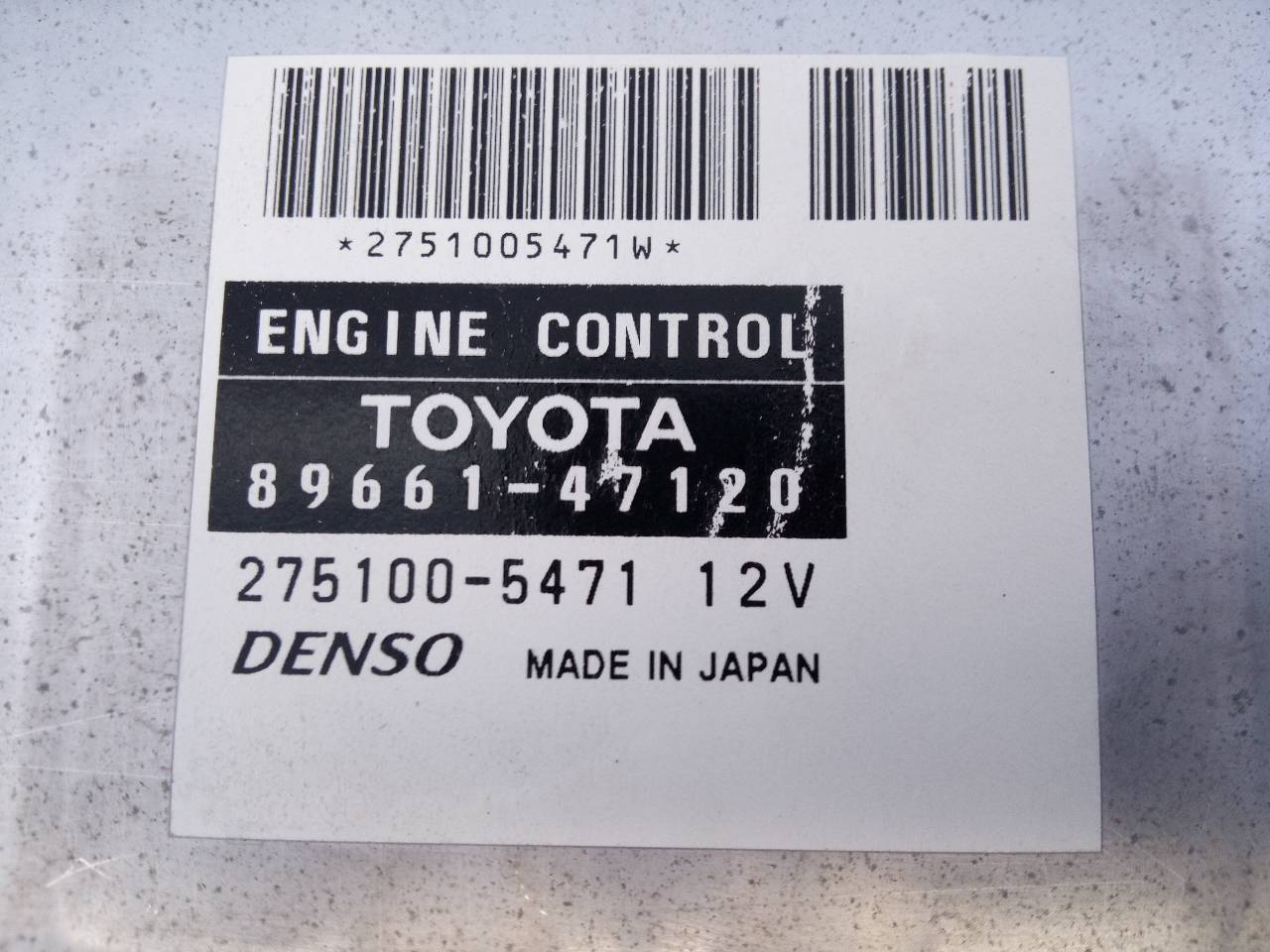 TOYOTA Prius 2 generation (XW20) (2003-2011) Calculateur d'unité de commande du moteur 8966147120,2751005471,E3-B2-18-5 18705047