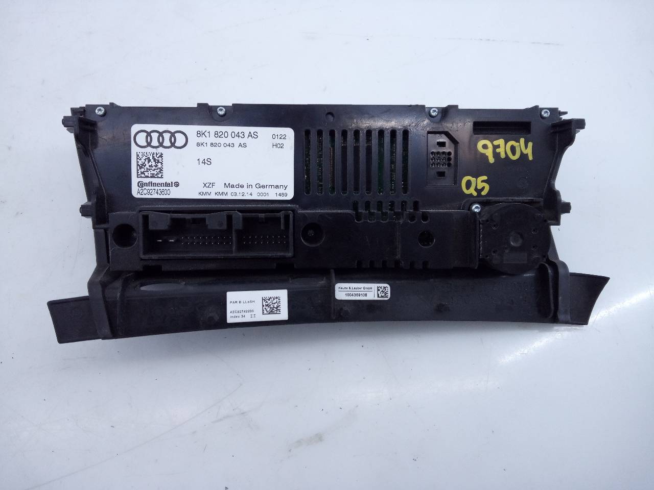 AUDI A6 C6/4F (2004-2011) Klimato kontrolės (klimos) valdymas 8K1820043AS,E2-A1-44-7 18763530