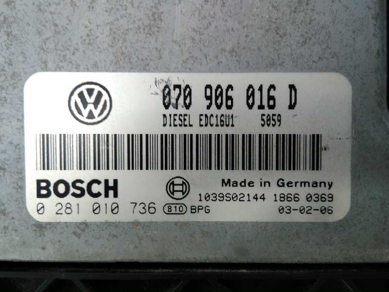 VOLKSWAGEN Touareg 1 generation (2002-2010) Блок керування двигуном ECU 0281010736,070906016D,E2-A1-25-2 18492358