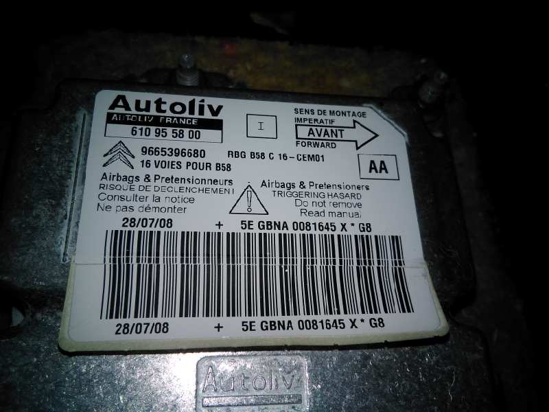 CITROËN C4 Picasso 1 generation (2006-2013) SRS Control Unit 9665396680 18677215