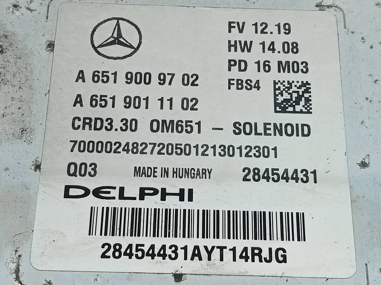 MERCEDES-BENZ CLA-Class C117 (2013-2016) Motorkontrolenhed ECU A6519009702,28454431,E3-A1-12-2 23302623