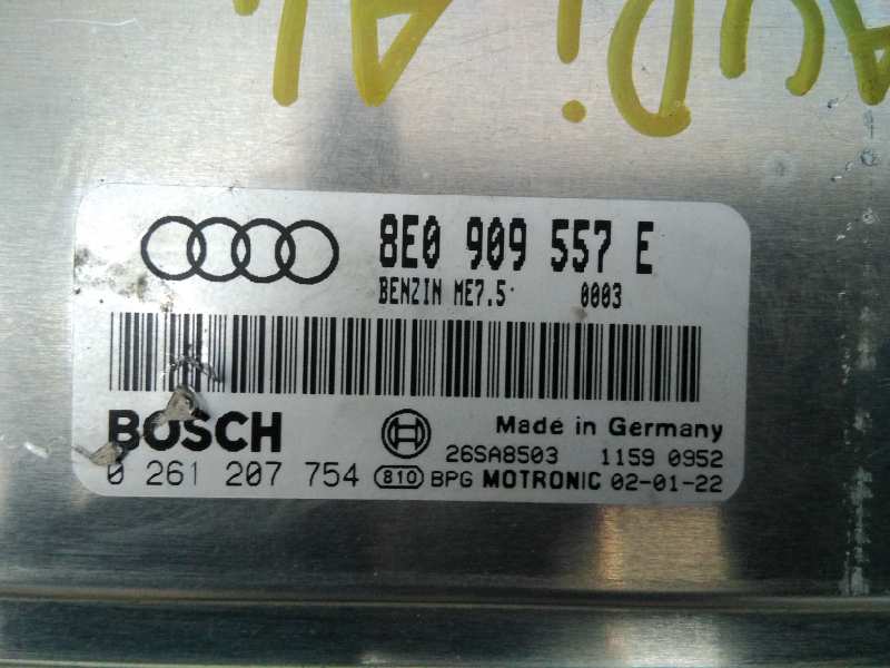 AUDI A4 B6/8E (2000-2005) Engine Control Unit ECU 8E0909557E, 0261207754, E2-A1-13-1 18564020