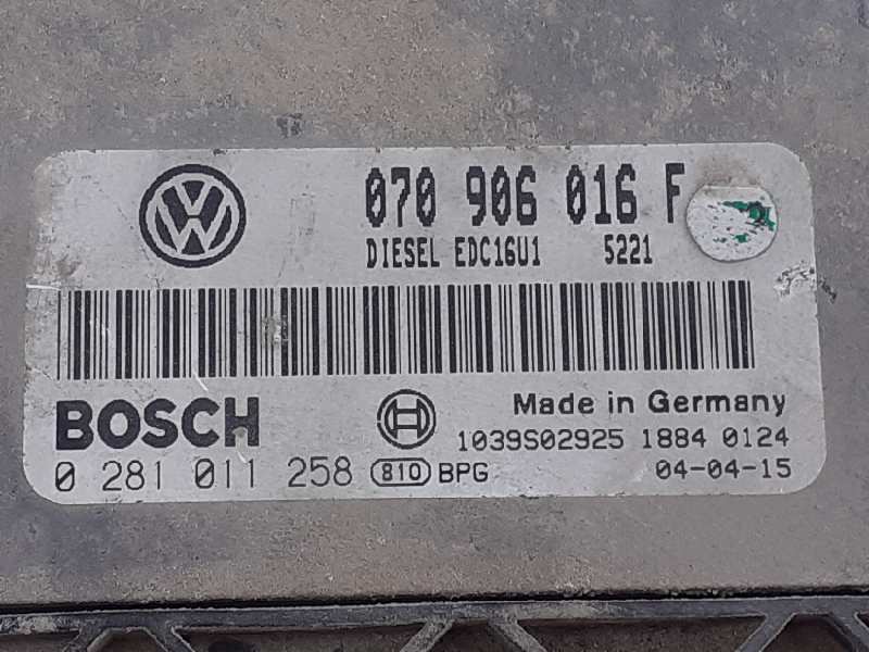 VOLKSWAGEN Touareg 1 generation (2002-2010) Engine Control Unit ECU 070906016F, 0281011258, E2-A1-4-7 18651403