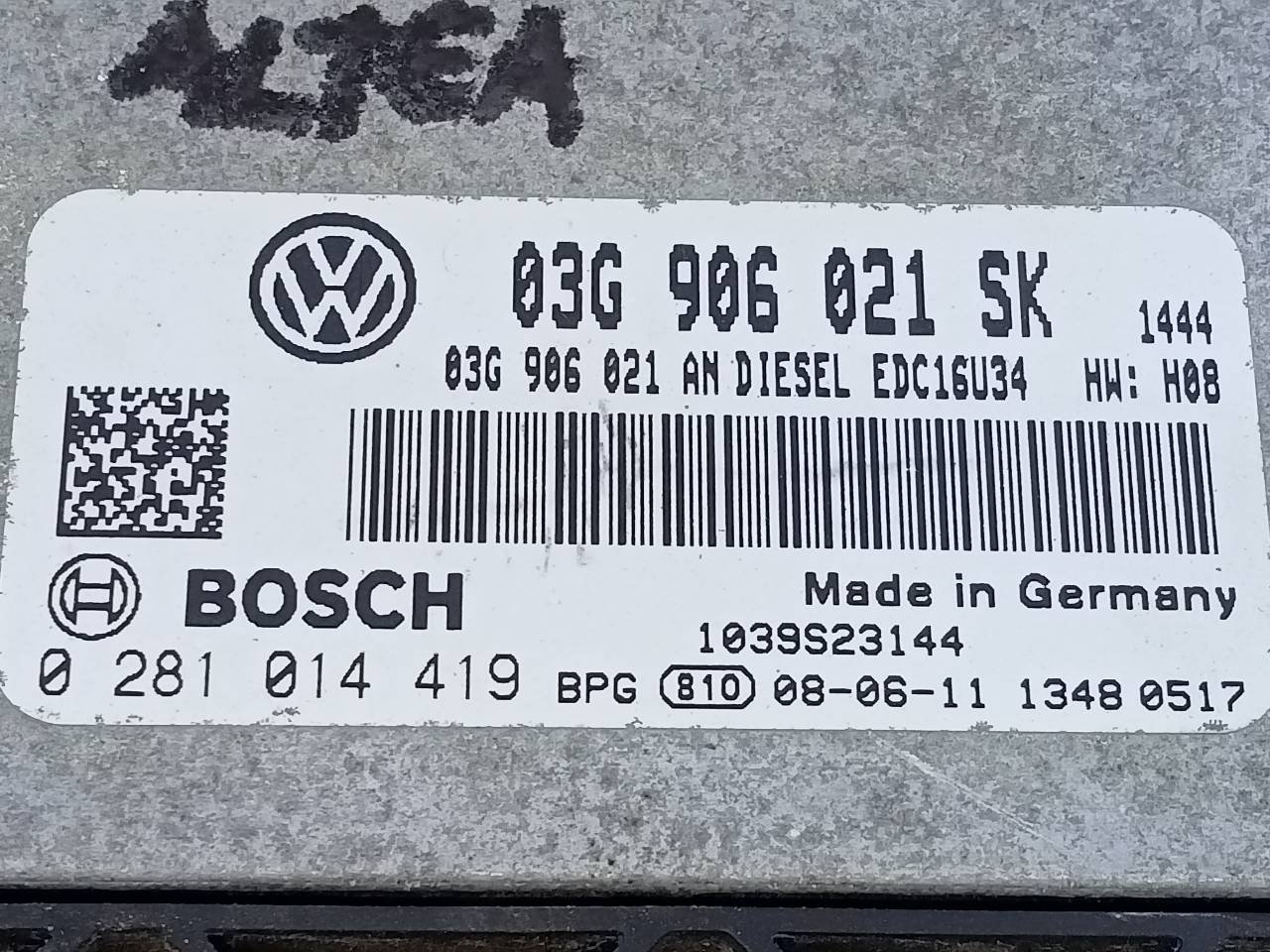 OPEL Toledo 3 generation (2004-2010) Moottorin ohjausyksikkö ECU 03G906021SK,0281014419,E2-A1-45-1 24109386