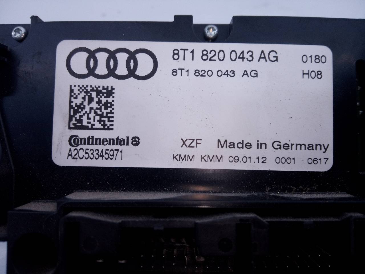 AUDI A6 C6/4F (2004-2011) Climate  Control Unit 8T1820043AG, E2-A1-39-5 18730914