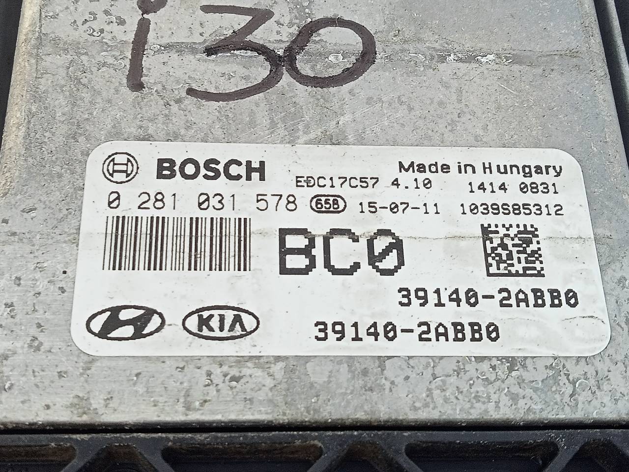 HYUNDAI i30 GD (2 generation) (2012-2017) Motorstyrenhet ECU 391402ABB0,0281031578,E3-A3-44-1 21801445