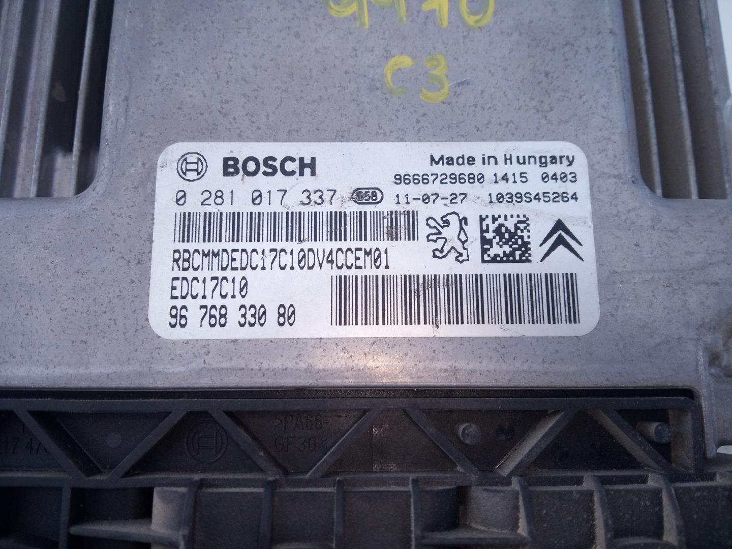 CITROËN C1 1 generation (2005-2016) Μονάδα ελέγχου κινητήρα ECU 9676833080,E3-B2-13-4 21798871