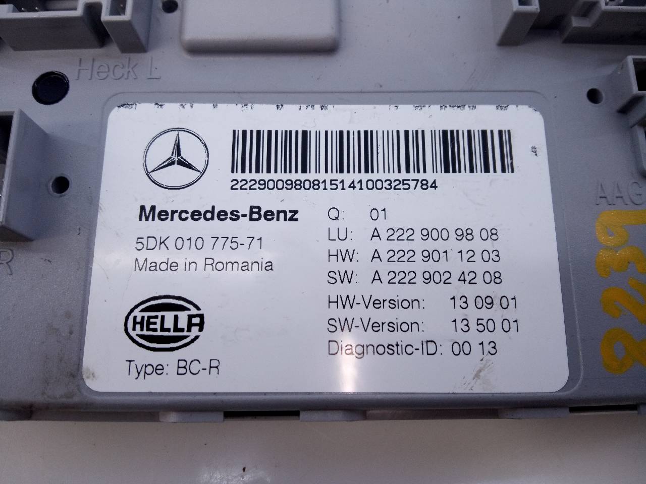 MERCEDES-BENZ C-Class W205/S205/C205 (2014-2023) Alte unități de control A2229009808, A229011203, E3-A1-2-2 18776859