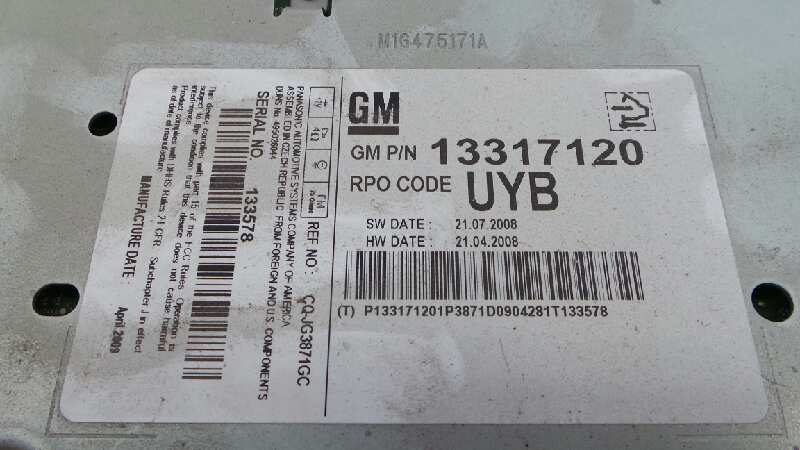 OPEL Insignia A (2008-2016) Muzikos grotuvas be navigacijos 13233977F,13317120,E3-A5-17-5 18418127