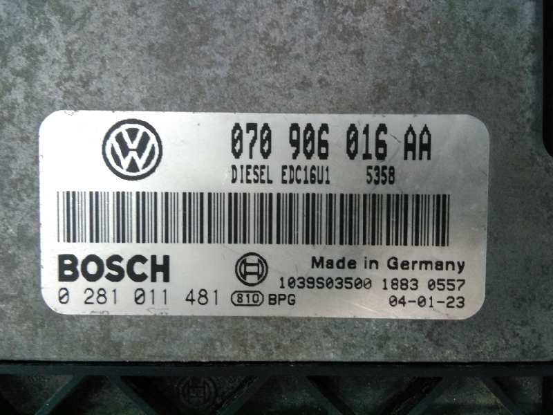 VOLKSWAGEN Touareg 1 generation (2002-2010) Блок керування двигуном ECU 070906016AA,0281011481,E2-A1-23-3 18480522