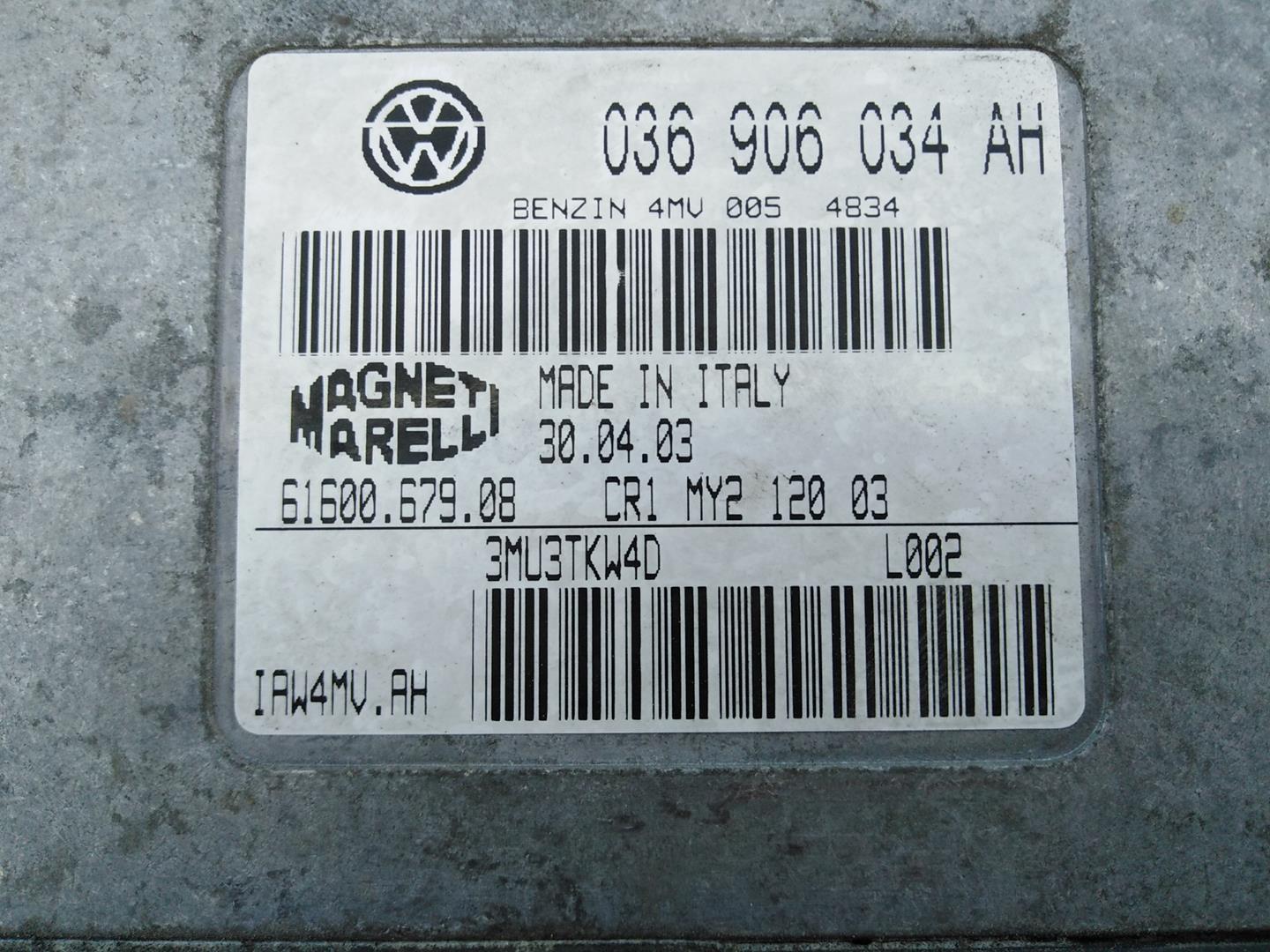 SEAT Cordoba 2 generation (1999-2009) Motorkontrolenhed ECU 036906034AH,6160067908,E2-A1-45-2 18689601