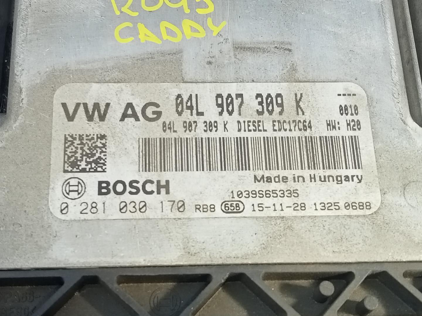 VOLKSWAGEN Caddy 4 generation (2015-2020) Moottorin ohjausyksikkö ECU 04L907309K,0281030170,E2-A1-40-1 24099800