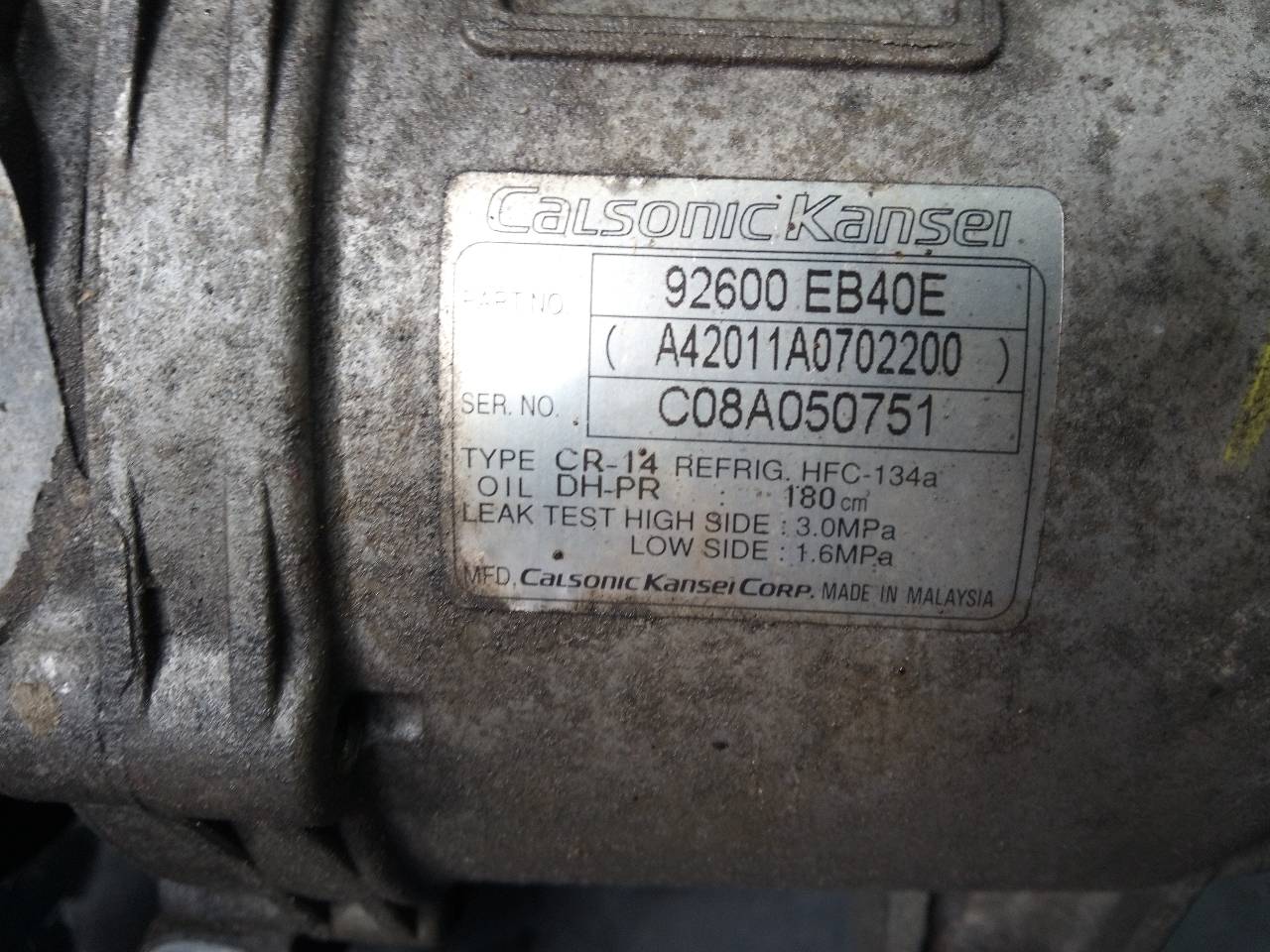 NISSAN NP300 1 generation (2008-2015) Air Condition Pump 92600EB40E, P3-A1-5-1 23285966