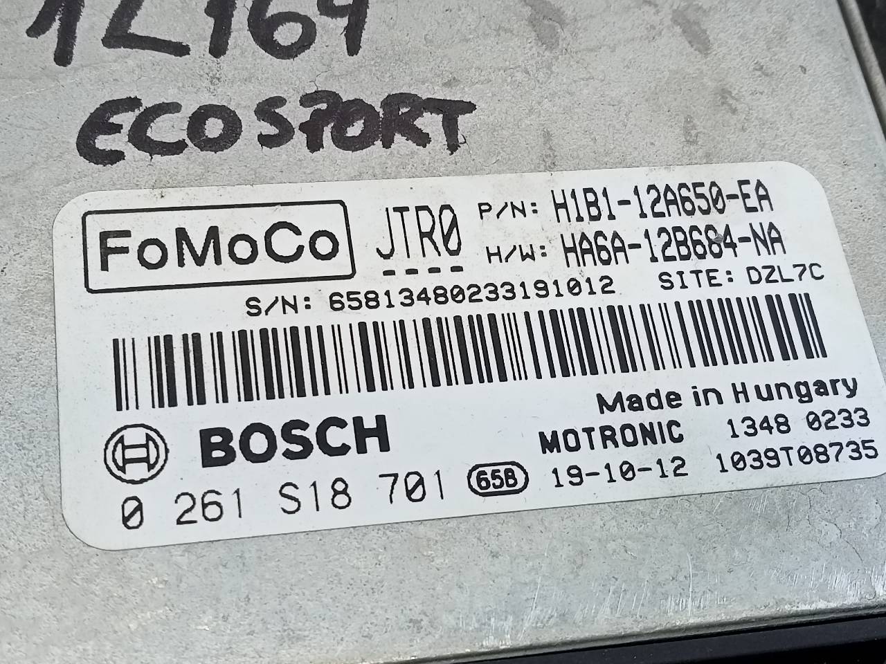 FORD EcoSport 1 generation (2003-2012) Calculateur d'unité de commande du moteur HA6A12B684NA,E3-B3-24-1,E3-B3-24-1 26269823