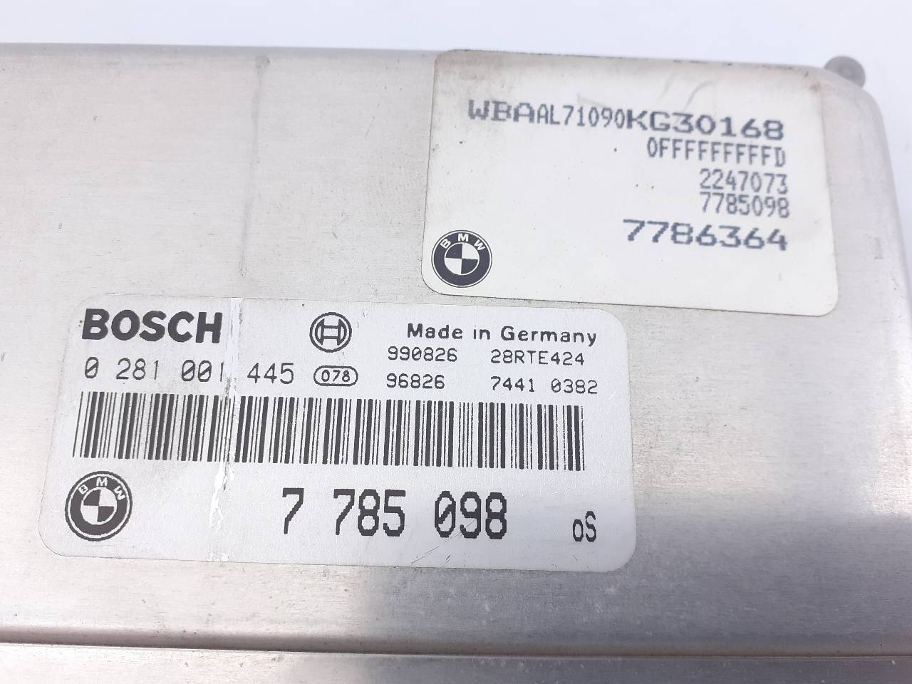 BMW 3 Series E46 (1997-2006) Variklio kompiuteris 0281001445, 7785098, E3-A2-18-3 18737508