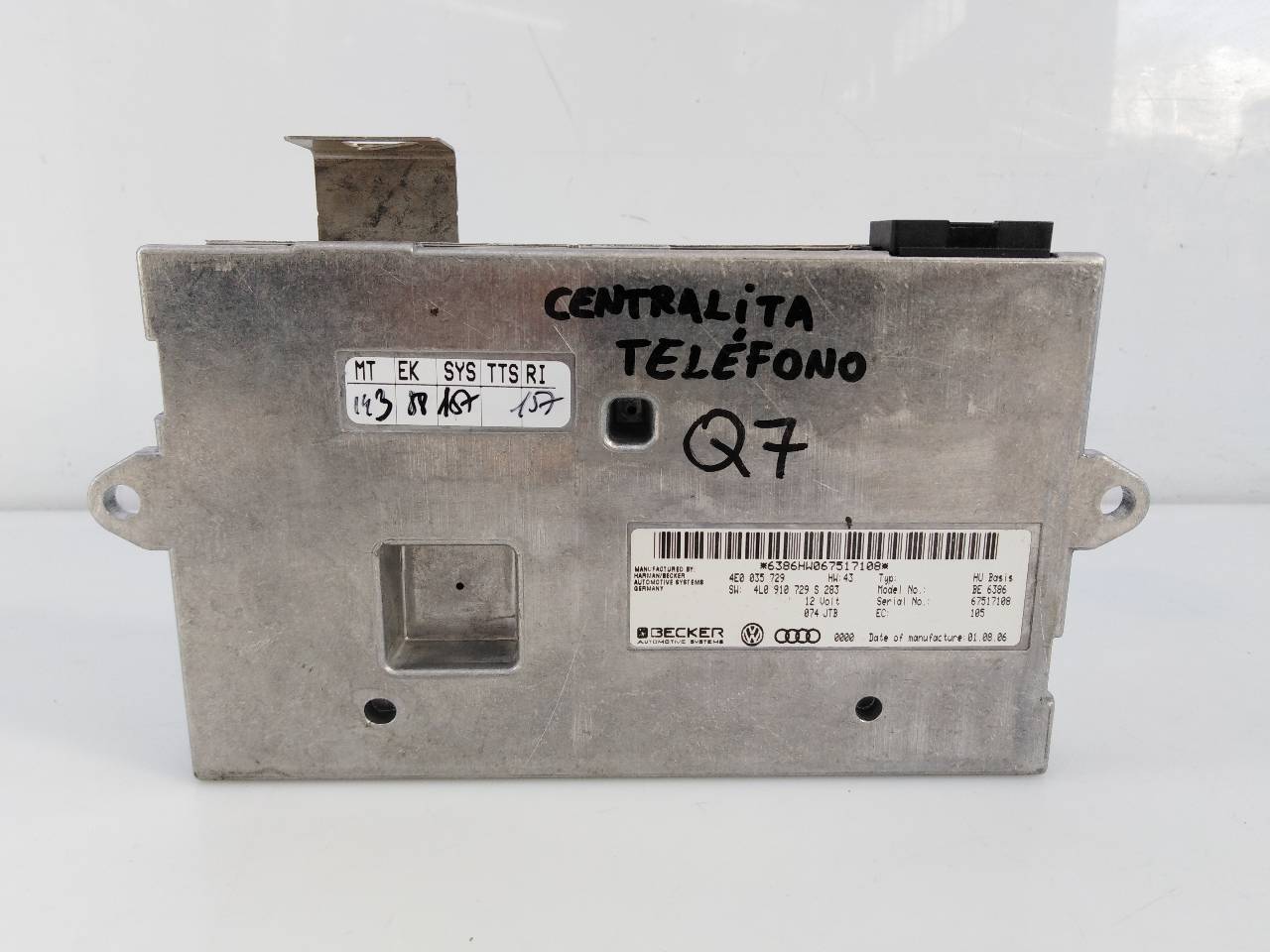 AUDI Q7 4L (2005-2015) Other Control Units 4E0035729, E2-A1-10-7 21802118