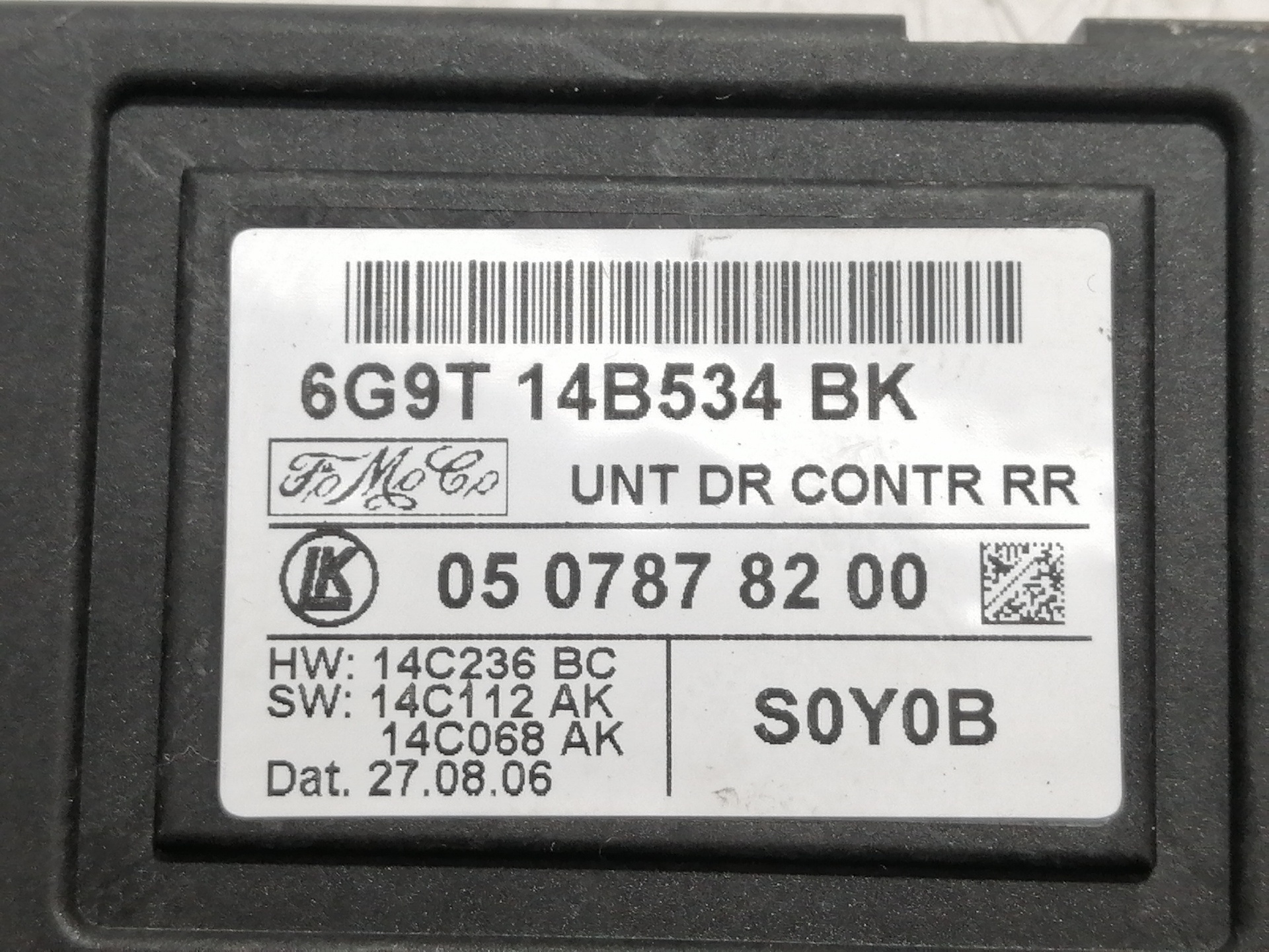 FORD S-Max 1 generation (2006-2015) Other Control Units 6G9T14B534BK 25280168