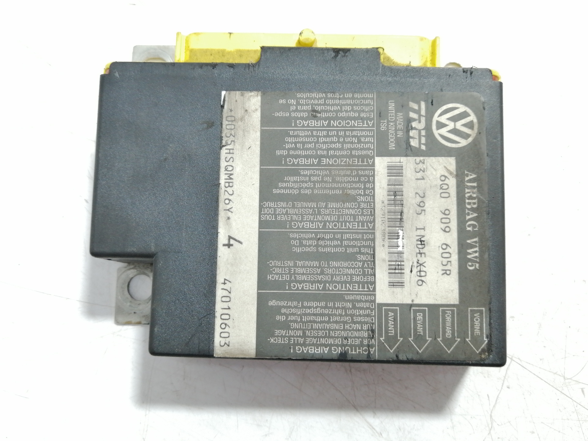 SEAT Leon 1 generation (1999-2005) SRS Control Unit 6Q0909605R 26476121