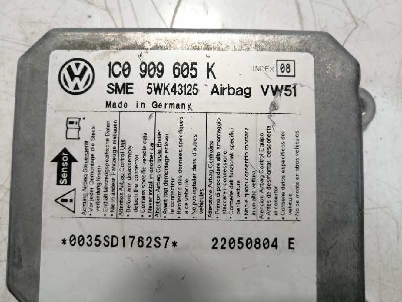 VOLKSWAGEN Polo 4 generation (2001-2009) SRS kontrollenhet 1C0909605K 26484616