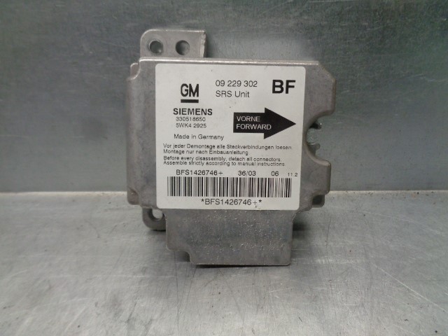 MAZDA Astra H (2004-2014) SRS Control Unit SIEMENS, SIEMENS+5WK42925 19832524