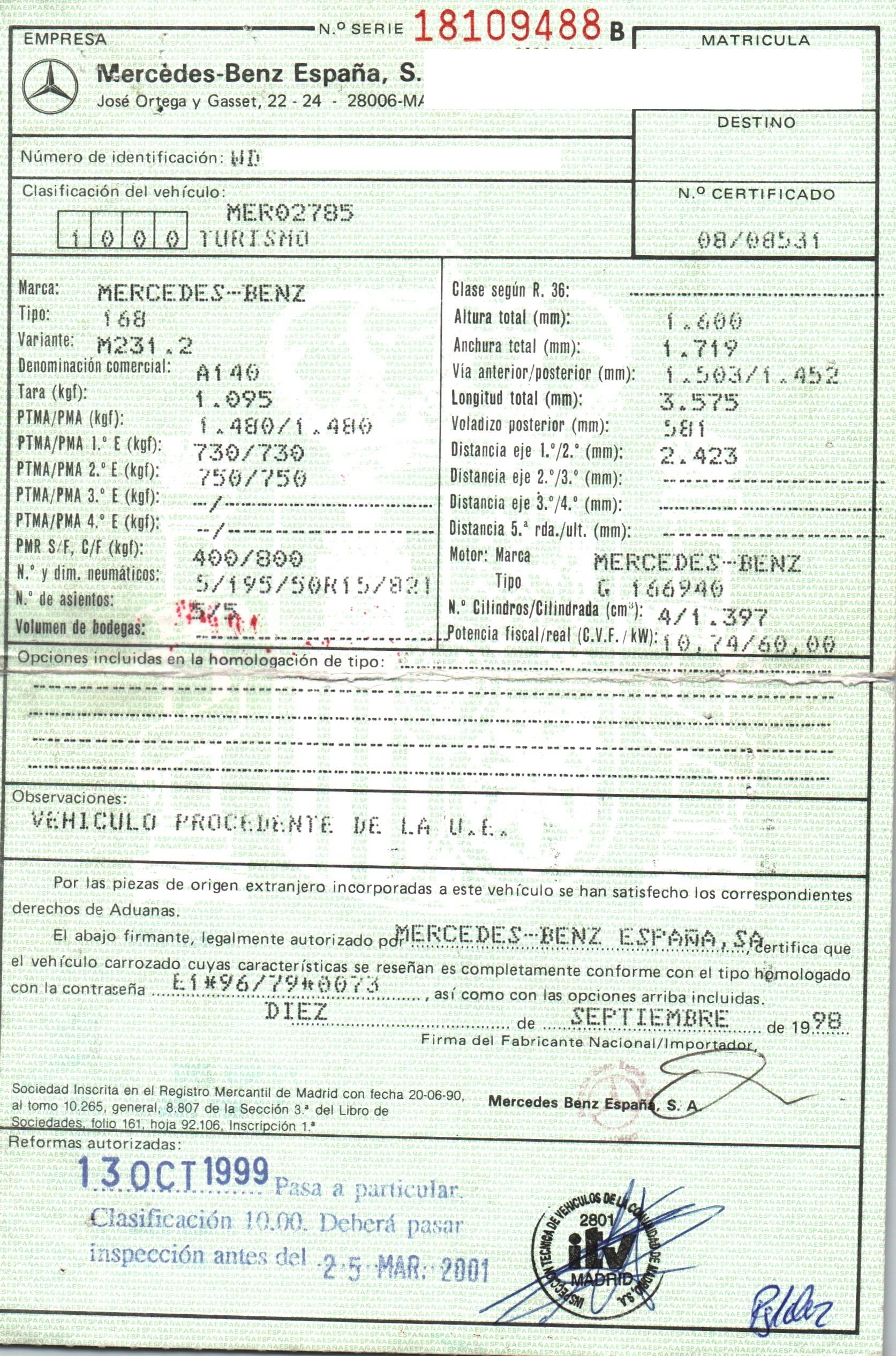 FIAT A-Class W168 (1997-2004) Servoamplificator de frână LUCAS, J35H, A0044307030+ 19840145