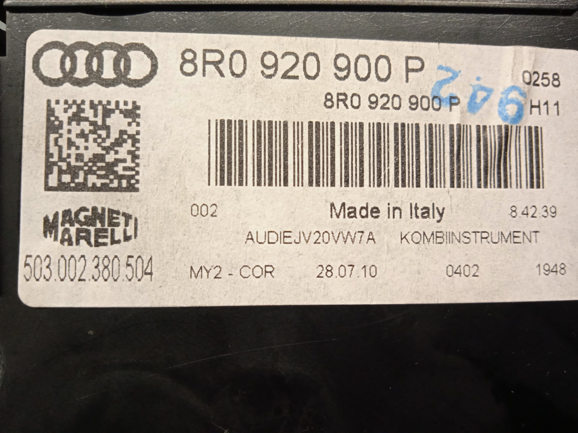 AUDI A6 C6/4F (2004-2011) Spidometras (Prietaisų skydelis) MAGNETMARELLI 19844632