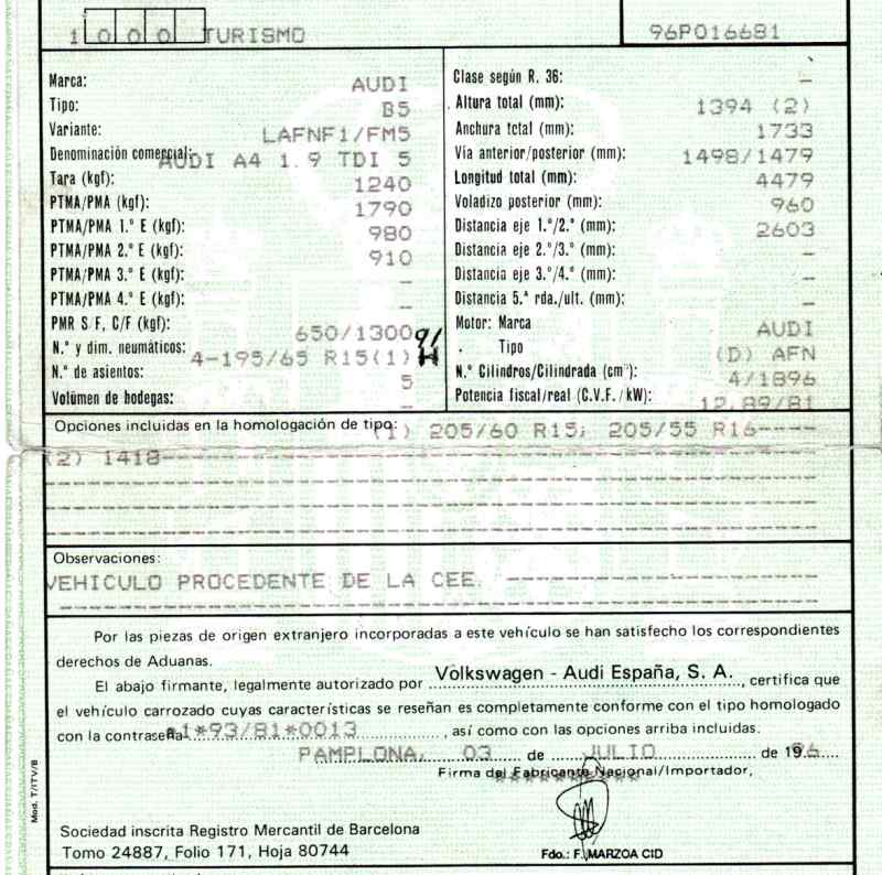 AUDI A4 B5/8D (1994-2001) Girkasse APL, APL19066 19661498