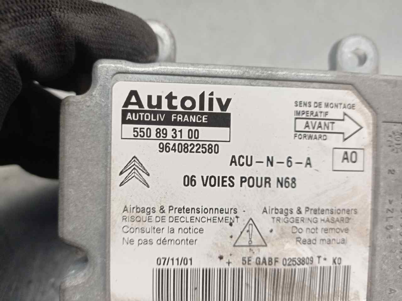 CITROËN Xsara Picasso 1 generation (1999-2010) SRS Control Unit 9640822580, 550893100, AUTOLIV 19859268