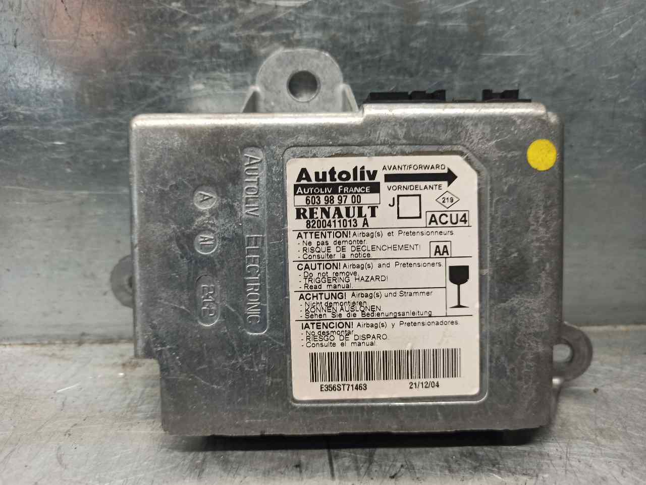 HYUNDAI Scenic 2 generation (2003-2010) SRS Control Unit 603989700, AUTOLIV, 8200411013+ 19808129