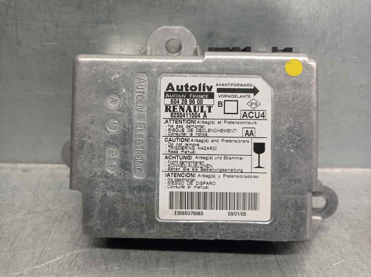 RENAULT Megane 2 generation (2002-2012) SRS Control Unit 604289600, AUTOLIV, 8200411004A+ 19794724