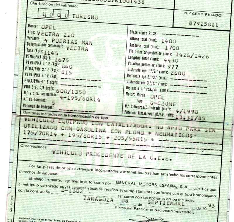 MAZDA Vectra A (1988-1995) Замок задней левой двери 3PINES,4PUERTAS,90306833+ 19667770