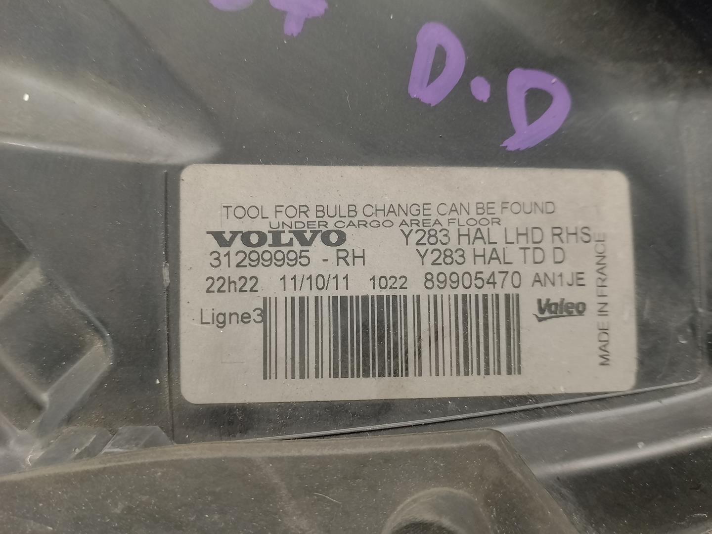 VOLVO V60 1 generation (2010-2020) Priekinis dešinys žibintas 31299995, 89905470, 5PUERTAS 23046816