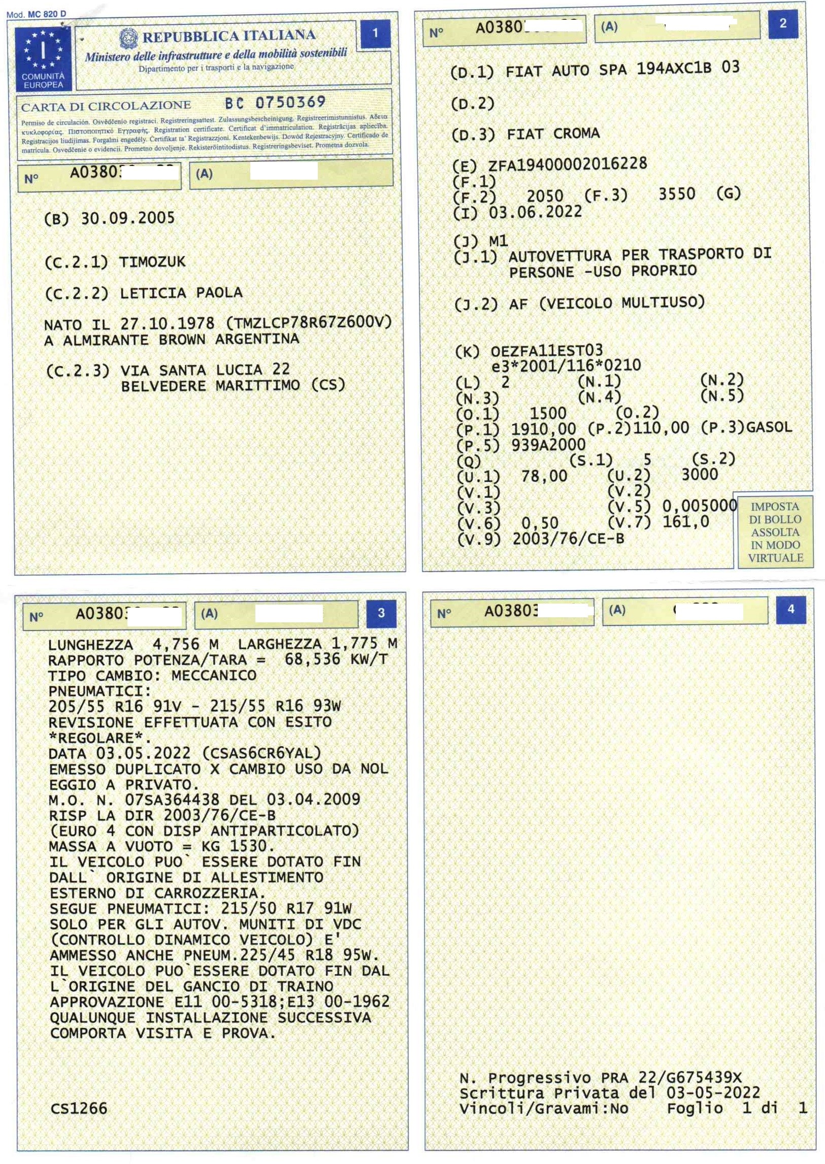 LDV Croma 194 (2005-2011) Venstre skjerm foran +GRIS 19843405