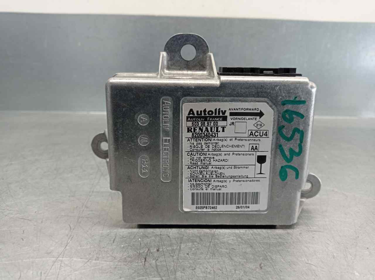 DODGE Scenic 2 generation (2003-2010) SRS Control Unit 603989700, AUTOLIV, 8200340431+ 19844089