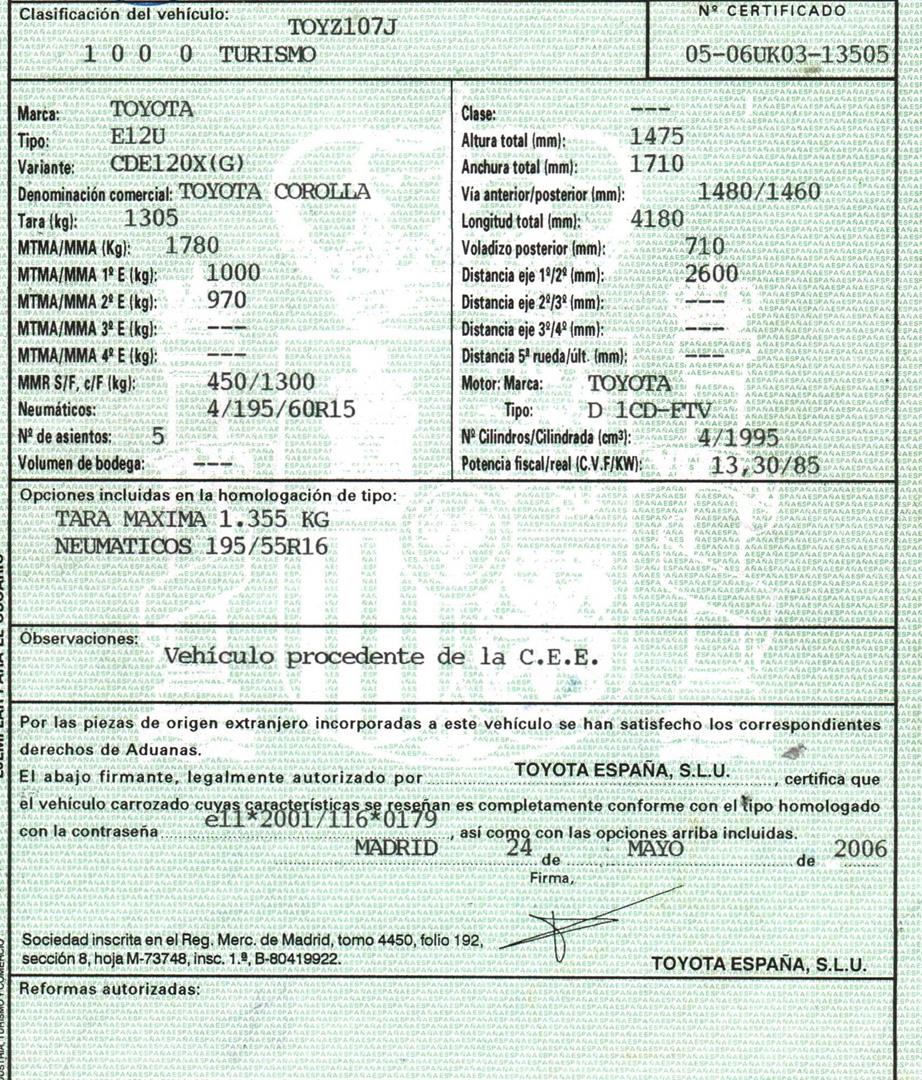 TOYOTA Corolla E120 (2000-2008) Ratlankis (ratas) 4261102430, R15X6JJET45, ALUMINIO6P 24201266