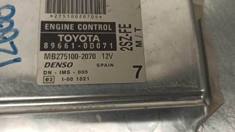 AUDI Yaris 1 generation (1999-2005) Engine Control Unit ECU MB2751002070,DENSO,896610D071+ 19725154