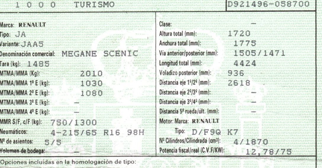 VOLKSWAGEN Scenic 1 generation (1996-2003) Kapotas +AZUL 19799151