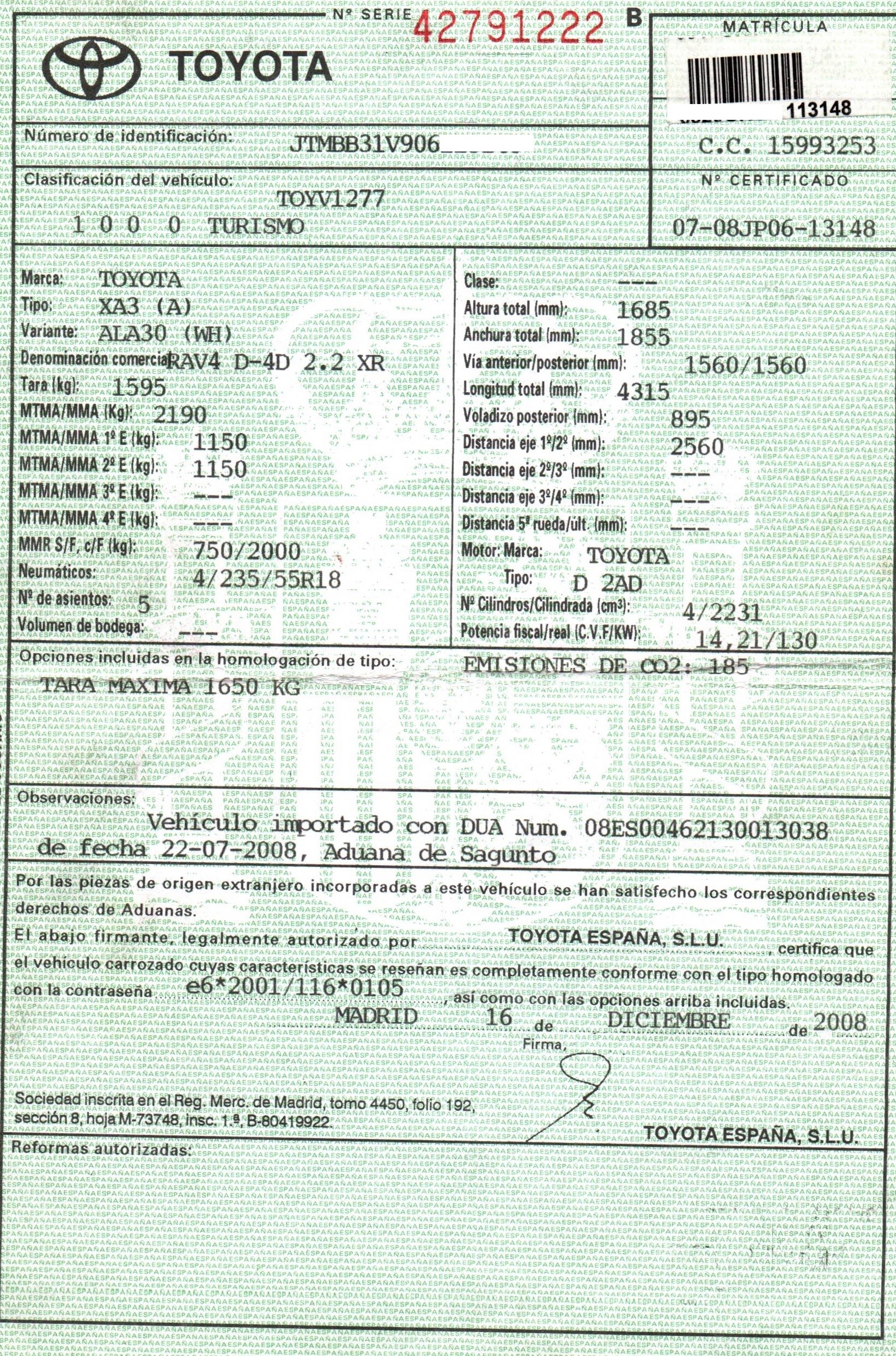 DODGE RAV4 2 generation (XA20) (2000-2006) Svinghjul 134500R010 19814785