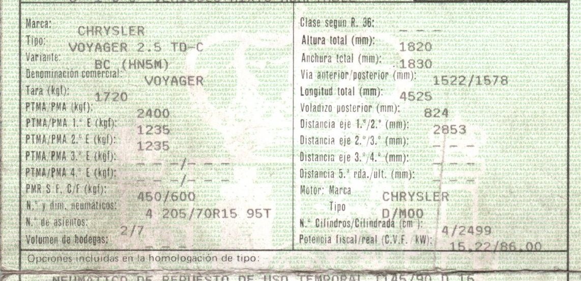CHRYSLER W168 (1997-2004) Боковые двери правые MORADA, 5PUERTAS 19822247