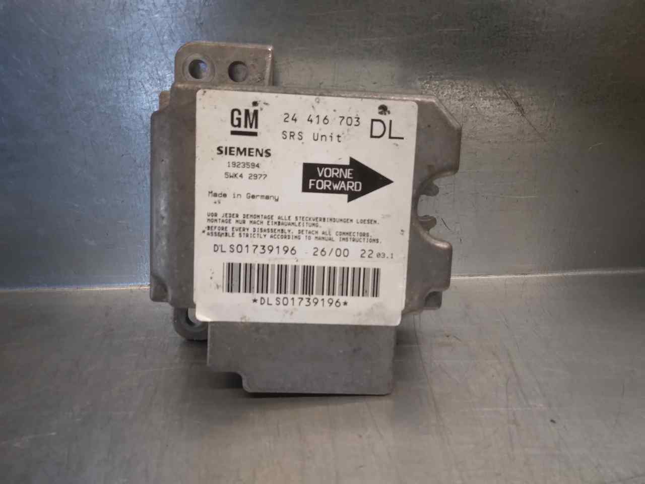 PEUGEOT Astra H (2004-2014) SRS Control Unit 5WK42977, SIEMENS, 24416703+ 19830110