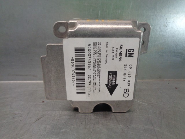 OPEL Vectra B (1995-1999) SRS Control Unit 09229039,5WK42922,SIEMENS 19808455